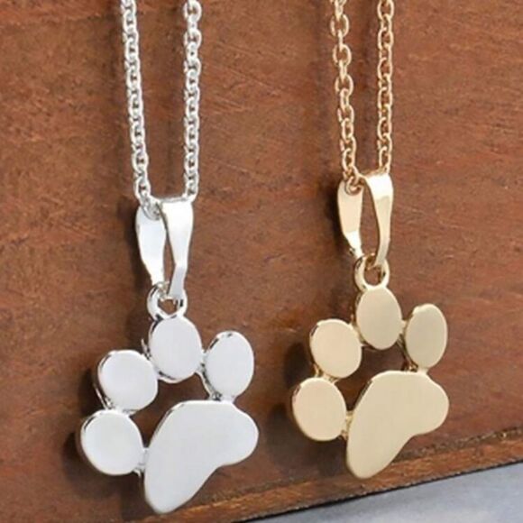 3for$20 1pc Stainless Steel Creative Paw Print Pendant Necklace select color - Picture 1 of 3